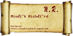 Misák Richárd névjegykártya