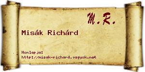 Misák Richárd névjegykártya